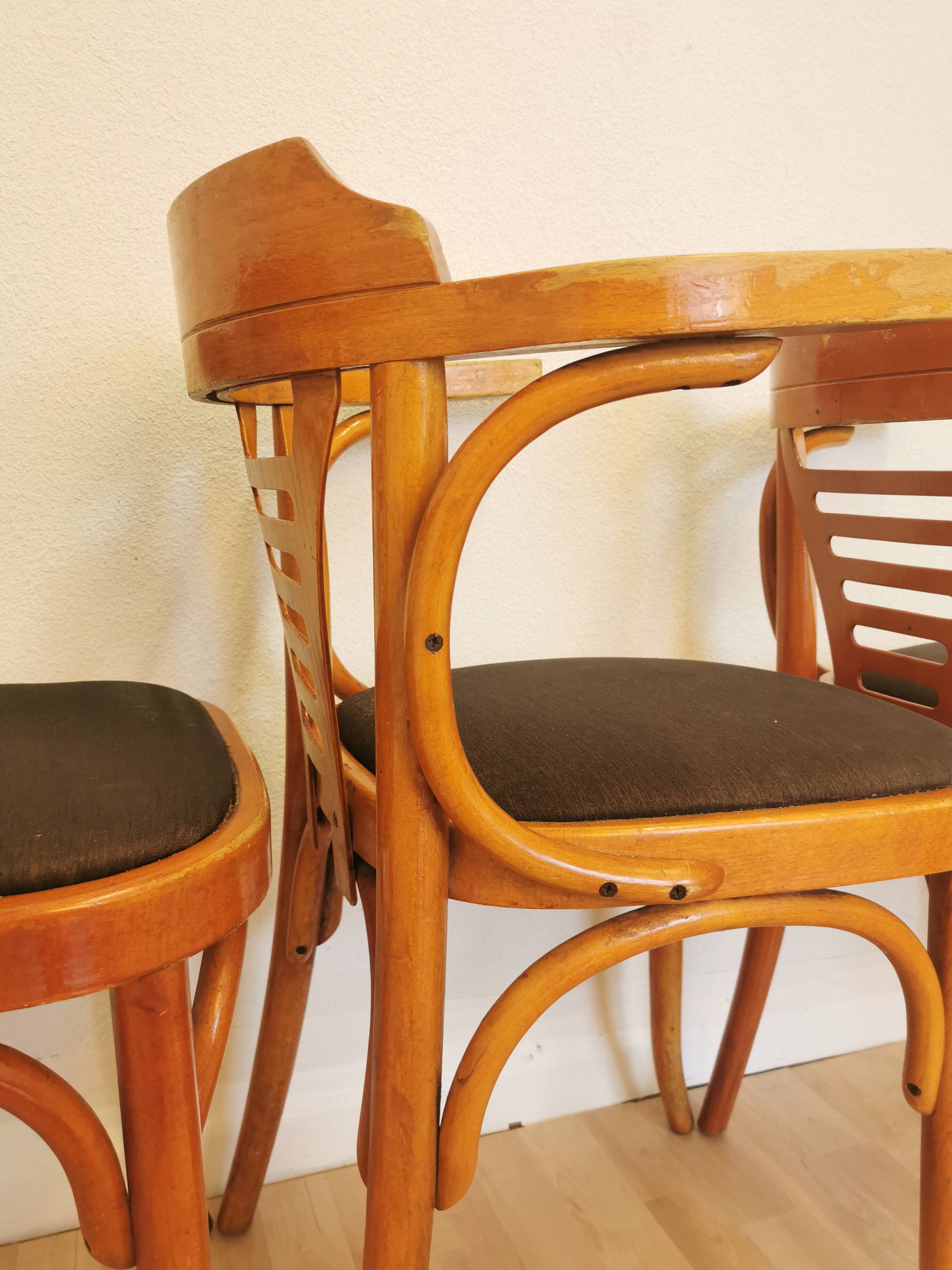 Vintage Bentwood Armchairs - Set of 3 - Mid-Century Irish Pub Style