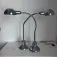 Pair of vintage 1940 Jumo 210 chrome desk lamps - 50 cm