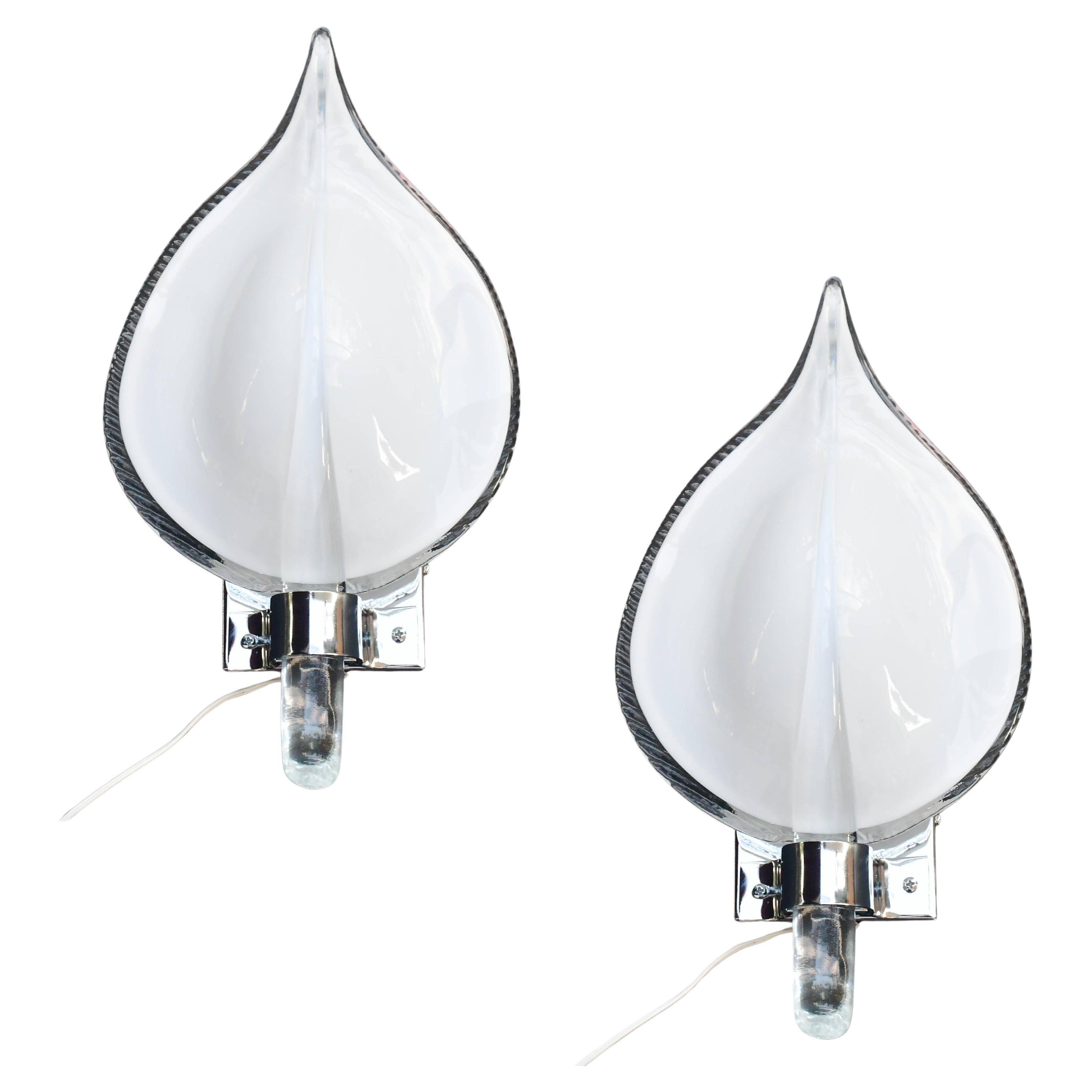 Set of 2 Murano wall lights by Franco Luce, 1970s