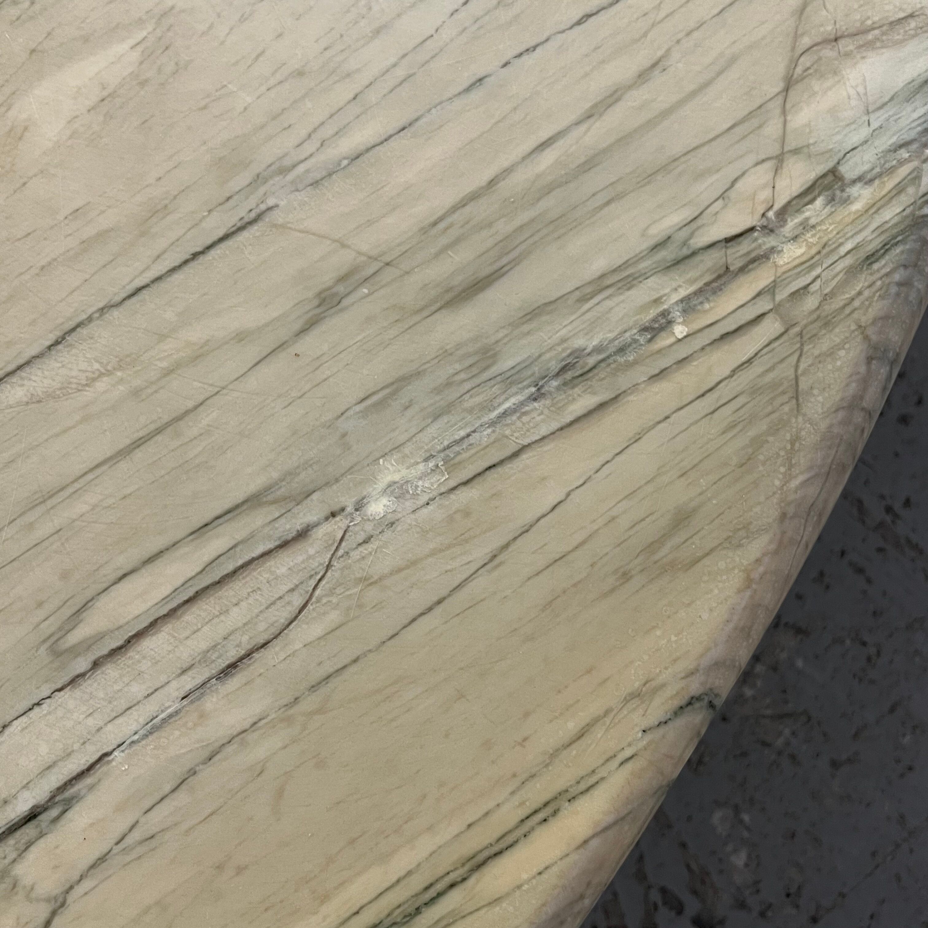 Table basse en marbre vert d'Estours années 70