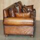 Pair of Ralph Lauren Jamaica club sofas restored in leather.
