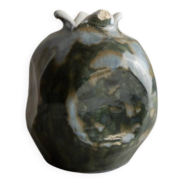 Vase en céramique multicolore fait à la main, poterie italienne des années 1970, à bouche triple lobée.