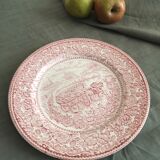 Set of 10 flat plates in English earthenware, EIT England, country décor