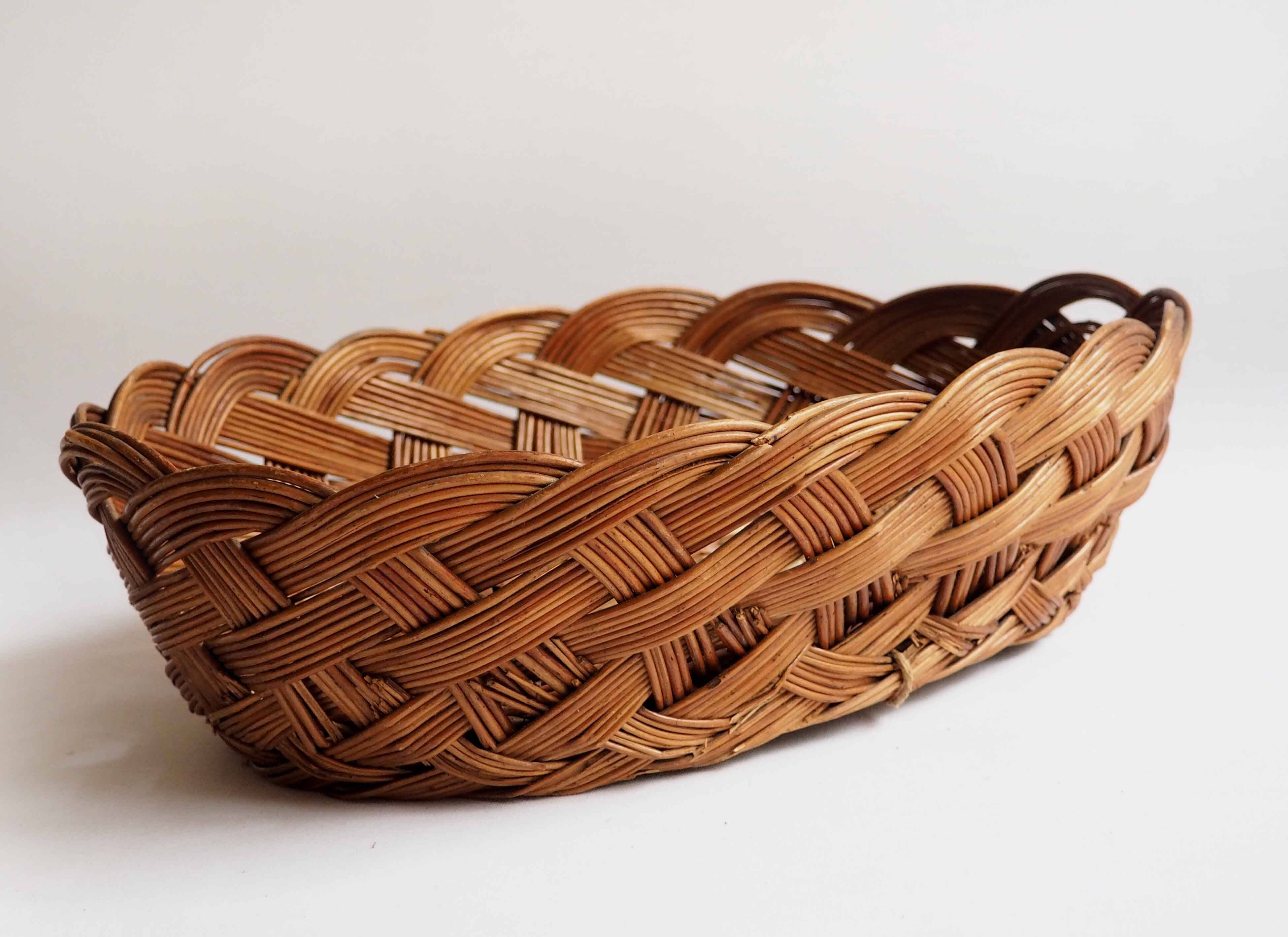 Old rattan basket basket