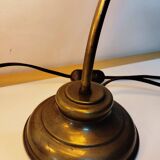 Pair of tulip swan neck bedside lamps in glass paste