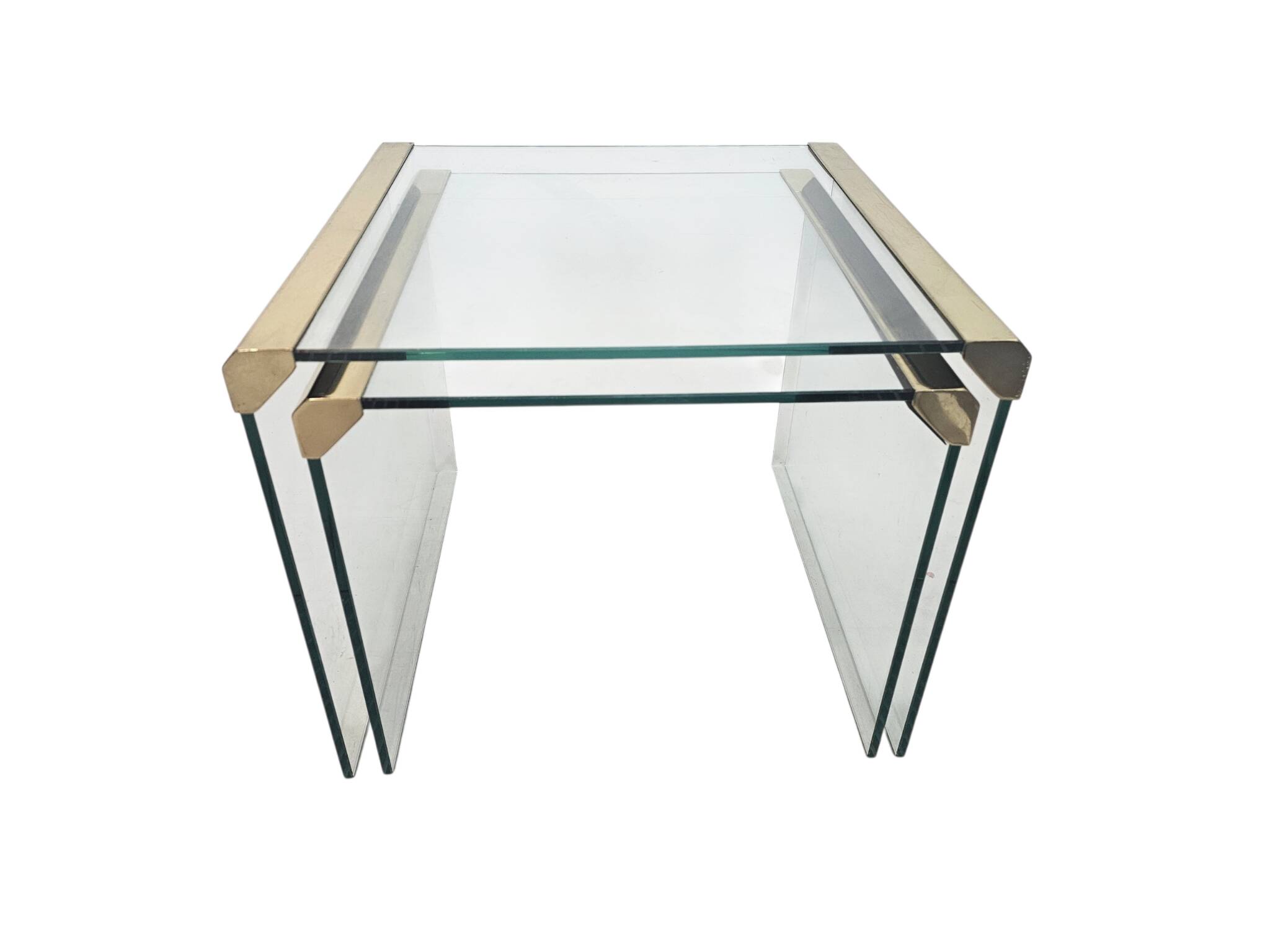 Pierangelo Gallotti & Radice - 'T35' - set of 2 side tables - glass - brass