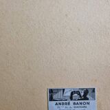 Framed photograph of walkers on the glacier, print by André Banon, 1930.