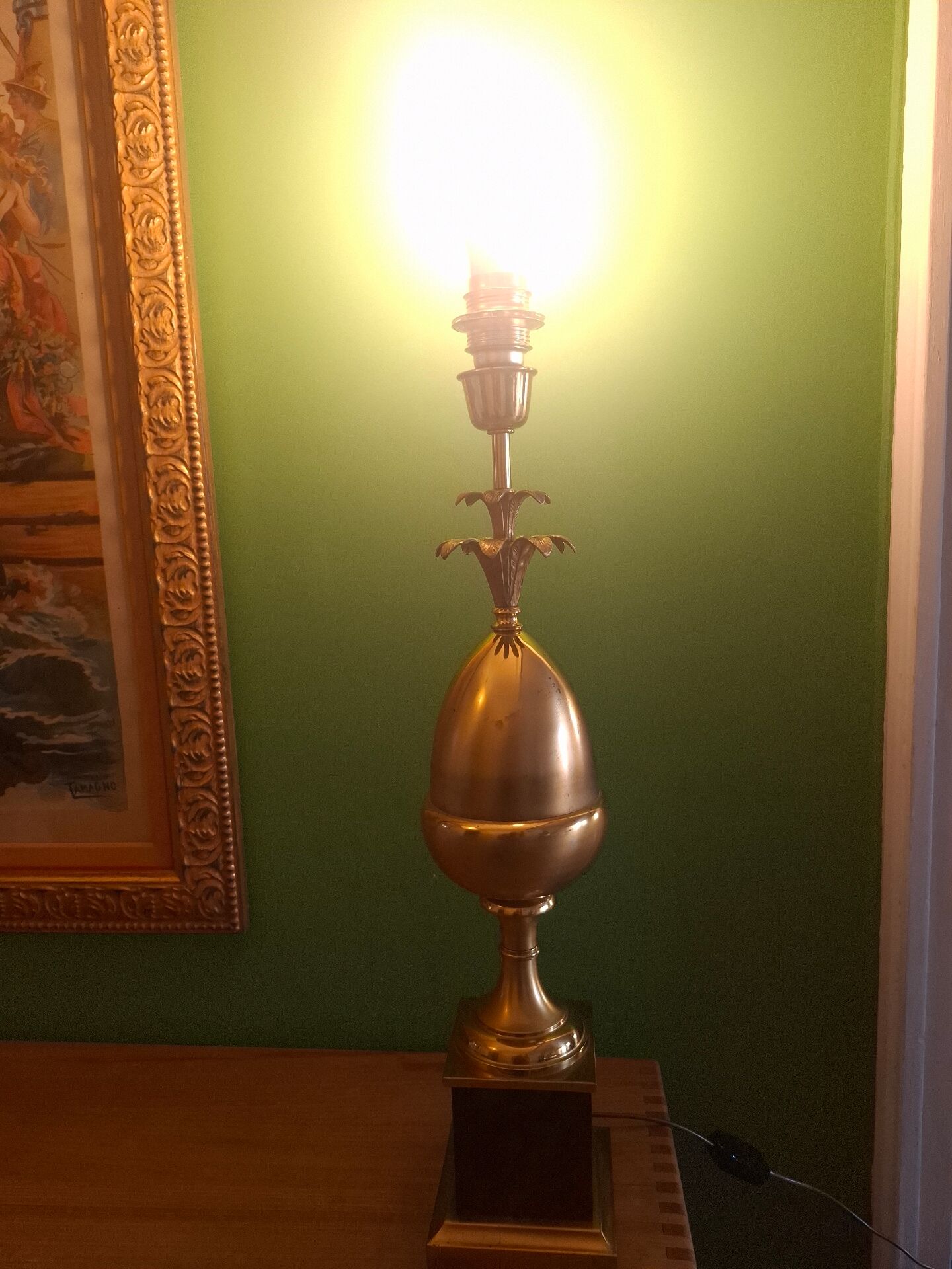 Lampe ananas Hollywood regency