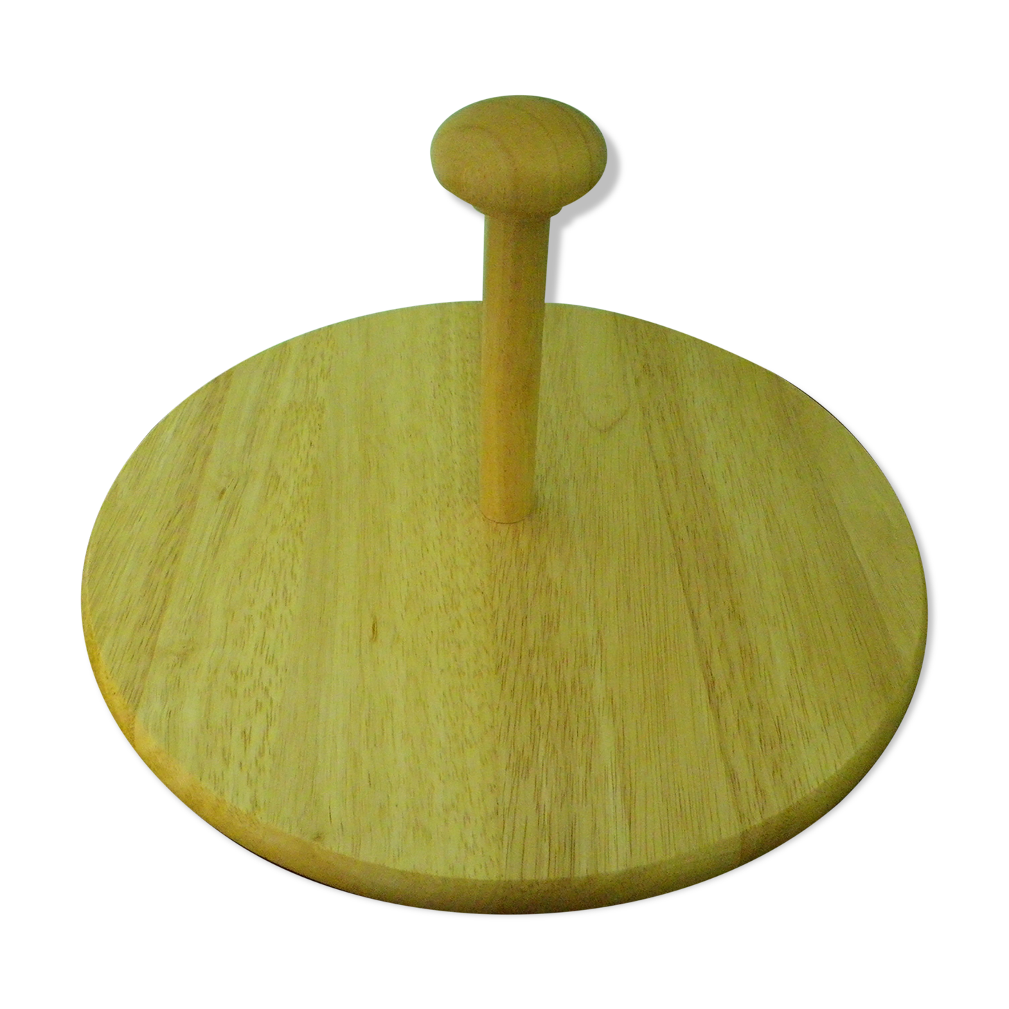 Solid Hevea wood cheese turntable, original box