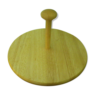 Solid Hevea wood cheese turntable, original box