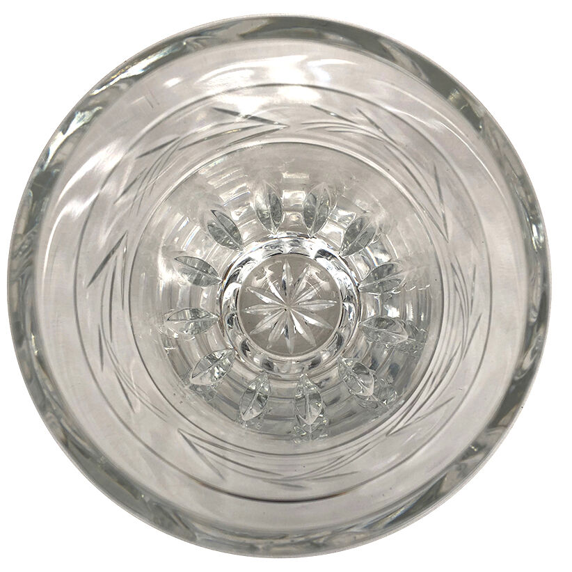Large carved crystal vase