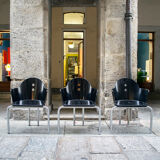 Set of three postmodern armchairs Italy 70