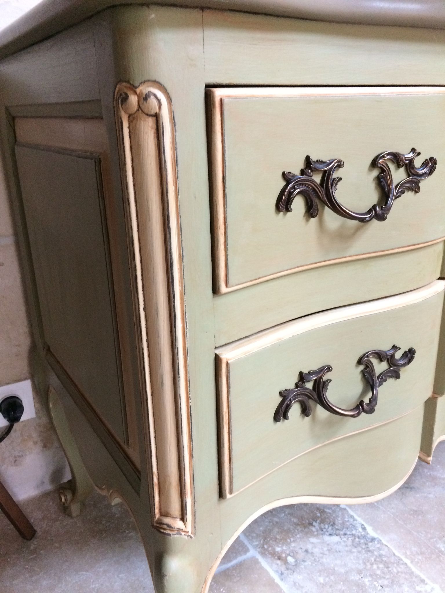 Commode arbalète deux tiroirs