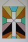 Vitrail décoratif Croix géométrique – Verre coloré artisanal 40 × 57 cm