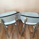 Lot of 2 blue formica chairs from the 50s-60s