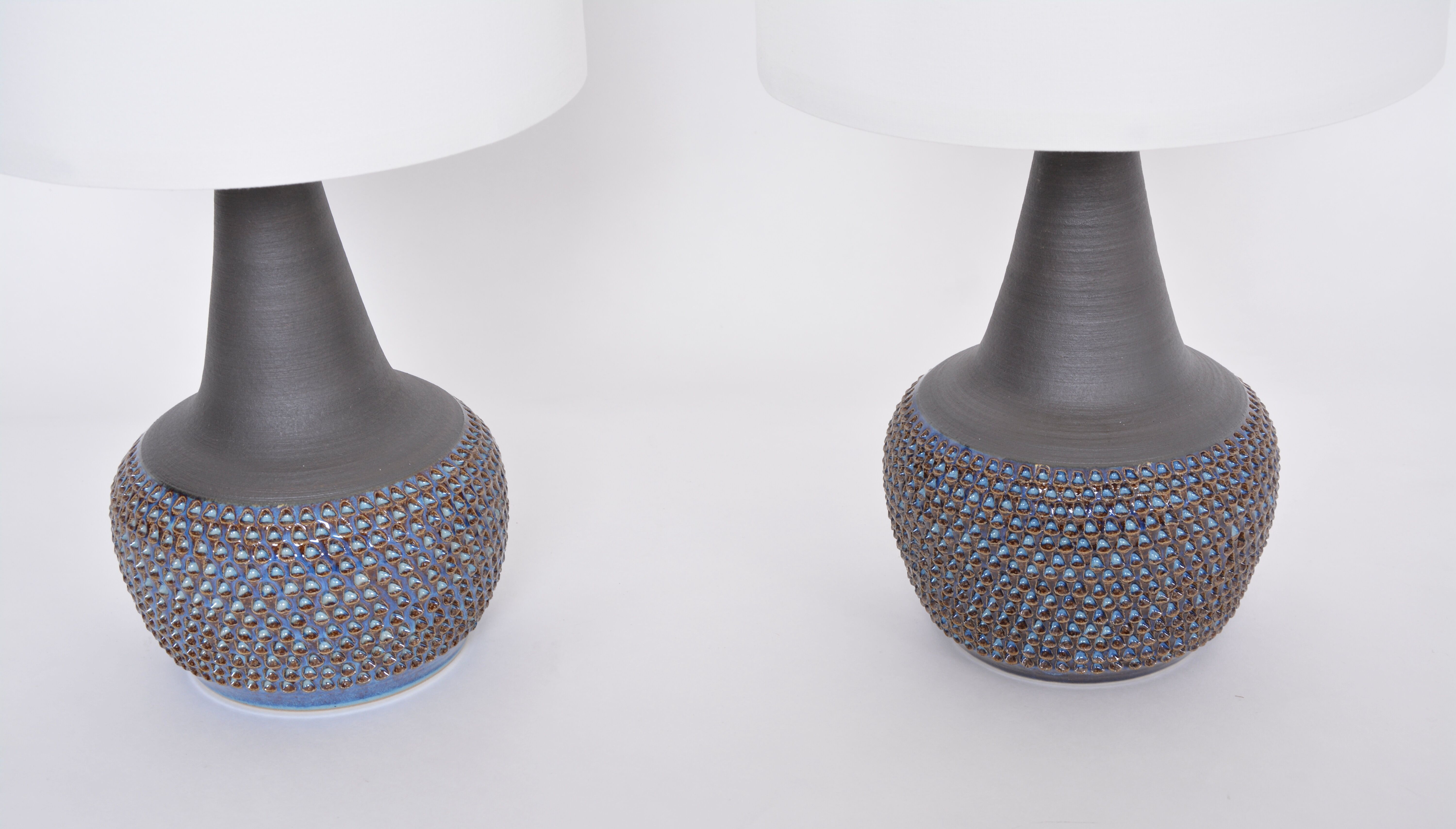 Pair of Danish Midcentury Ceramic Lamps Model 3048 by Einar Johansen for Soholm