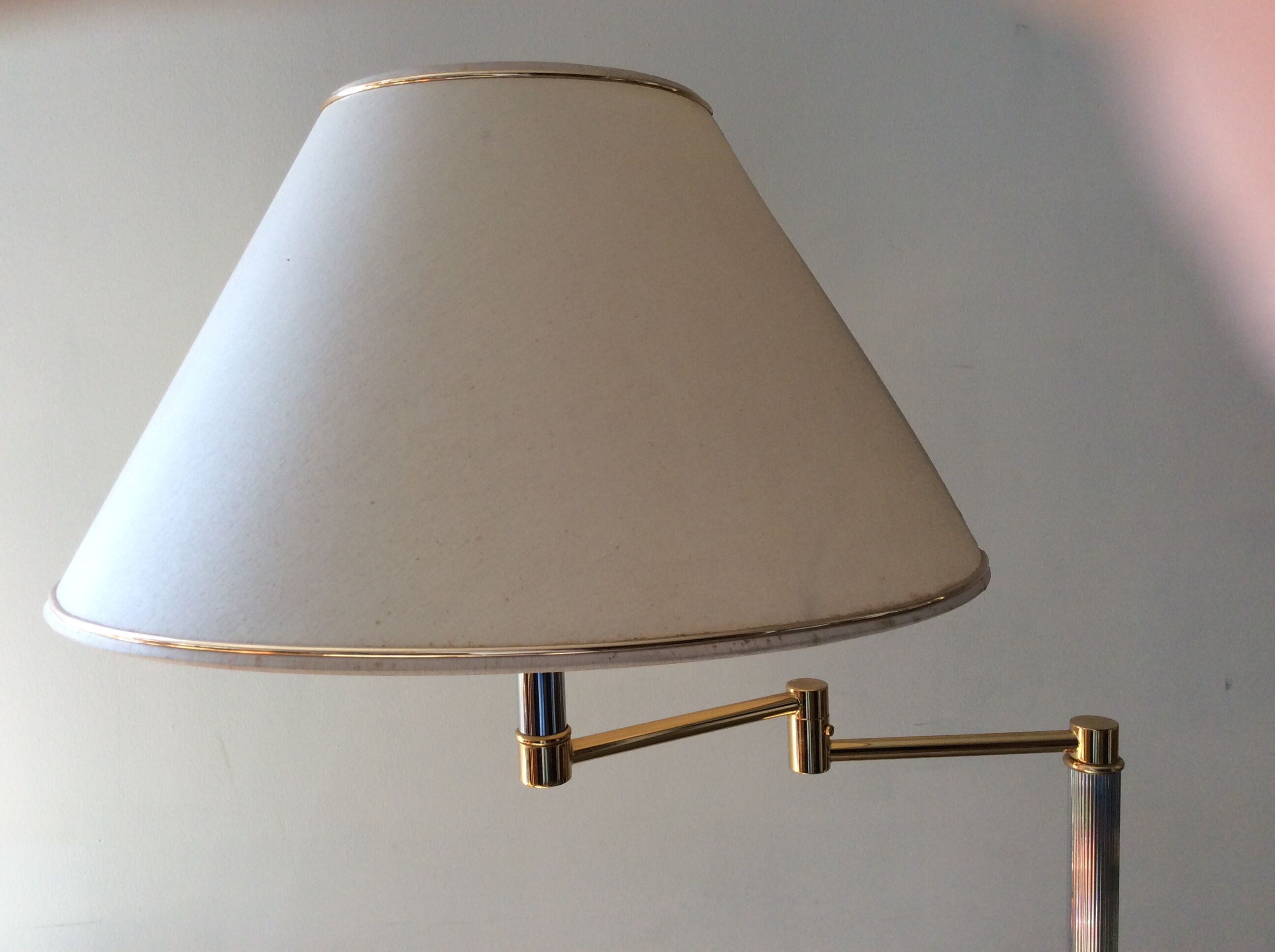 Floor lamp chrome and gold reader of the 70s