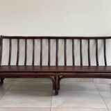 Vintage rattan bench from Maison Kok