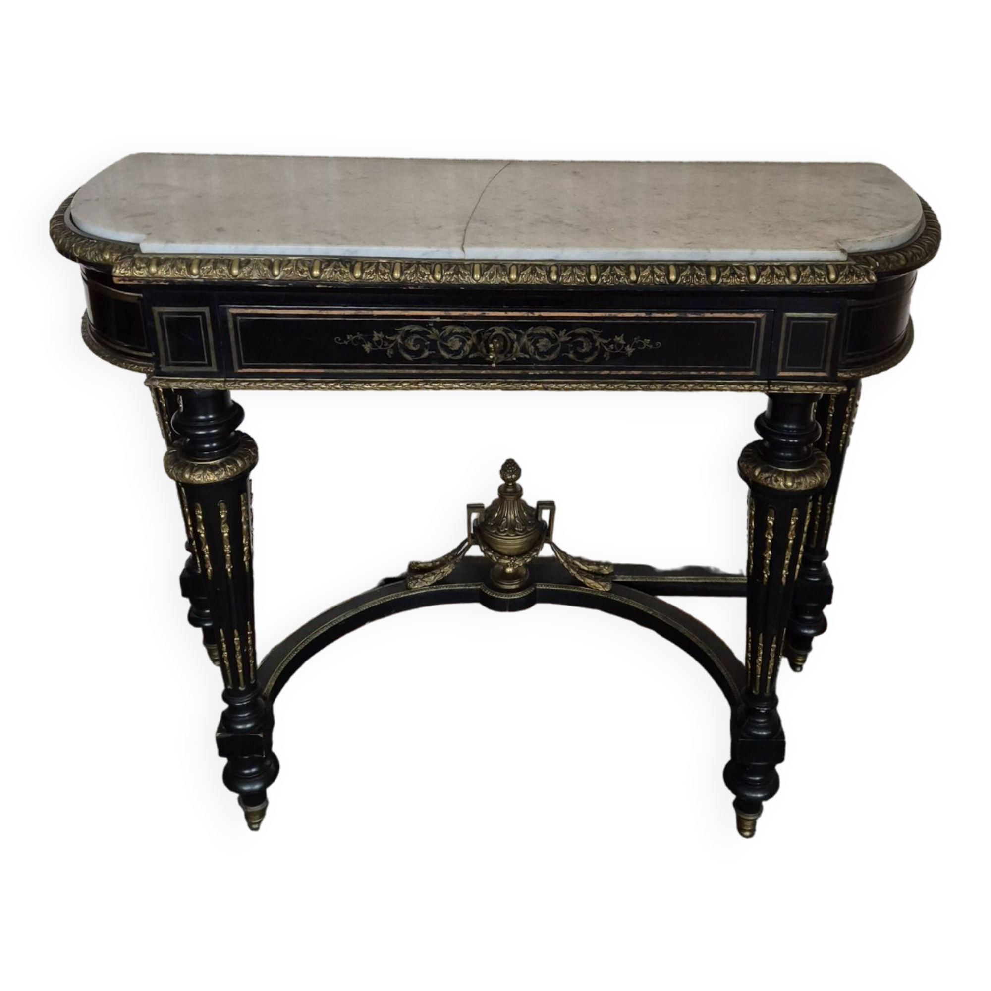 Console - marble, brass and wood