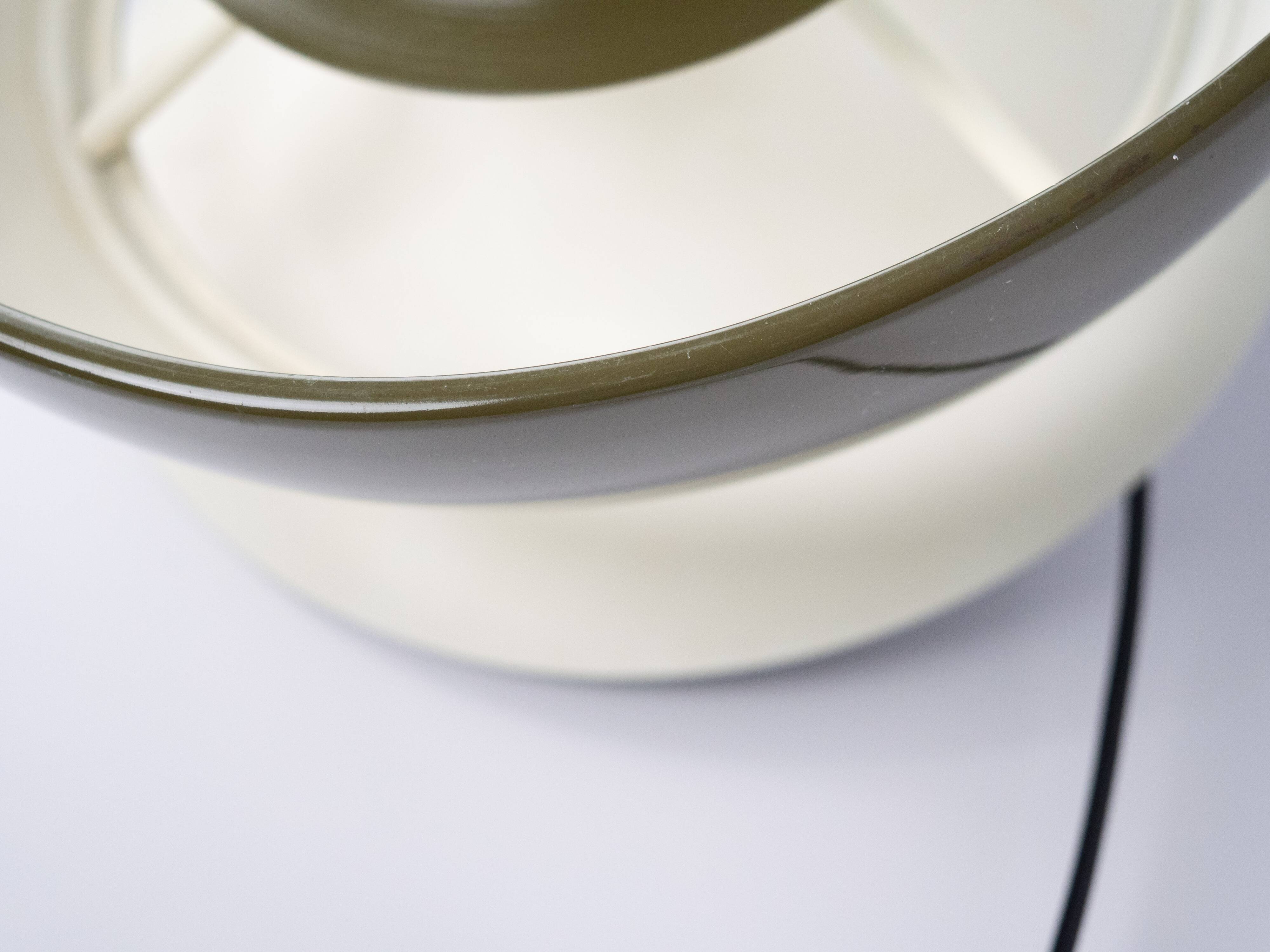 Danish vintage pendant lamp Jutlandia by Jorgen Hoj, Holmegaard, 1970s