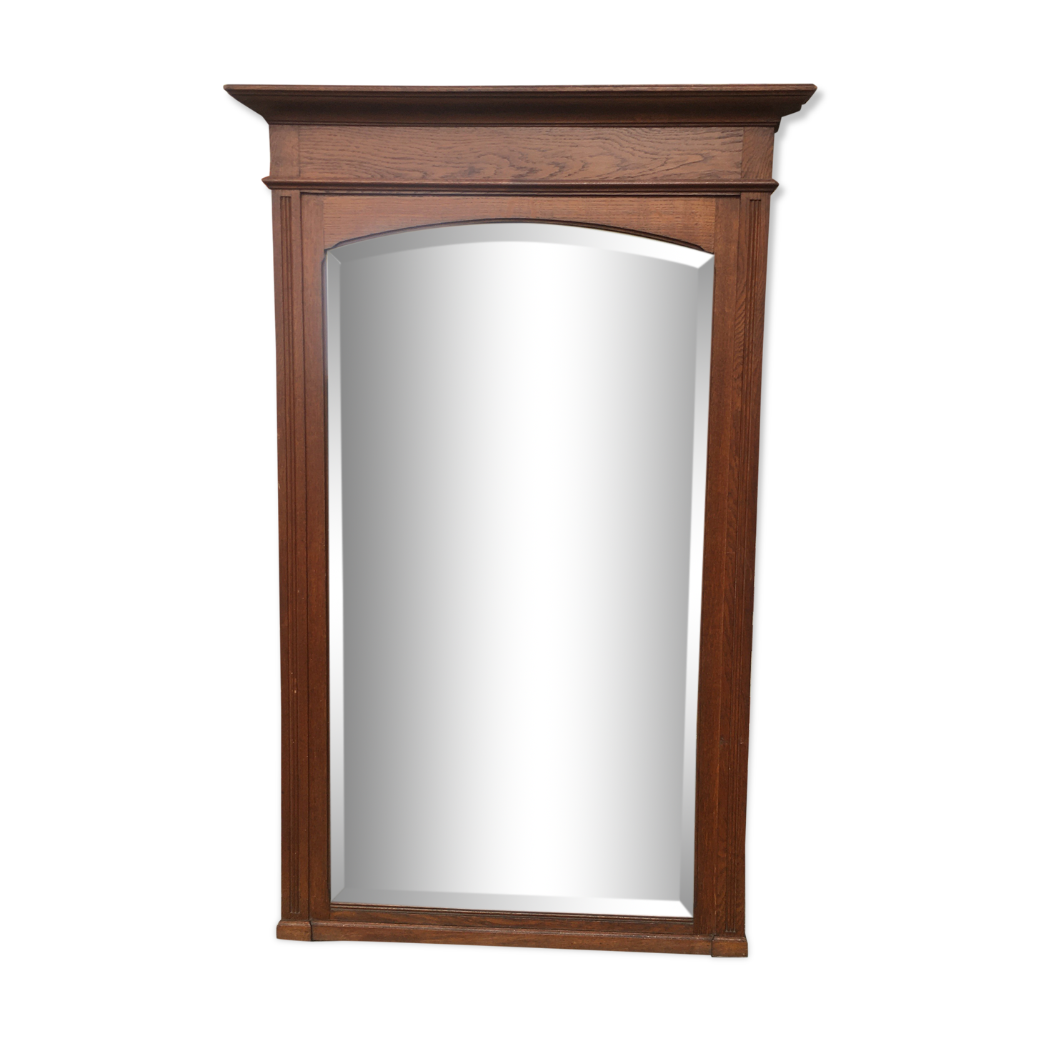 Beveled fireplace mirror