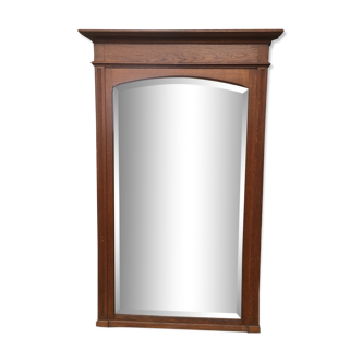 Beveled fireplace mirror