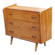 Vintage chest of drawers in golden blond oak legs compass and fins 3 drawers from the 50s