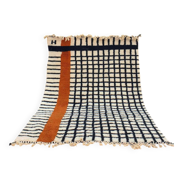 Tapis marocain laine naturelle unique 3x2 m