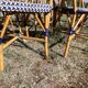 Lot de 5 fauteuils bistrot de terrasse type "parisienne" blanc et bleu