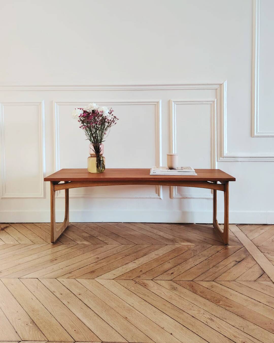 Renovated vintage coffee table, Scandinavian style, 1950s-60s.