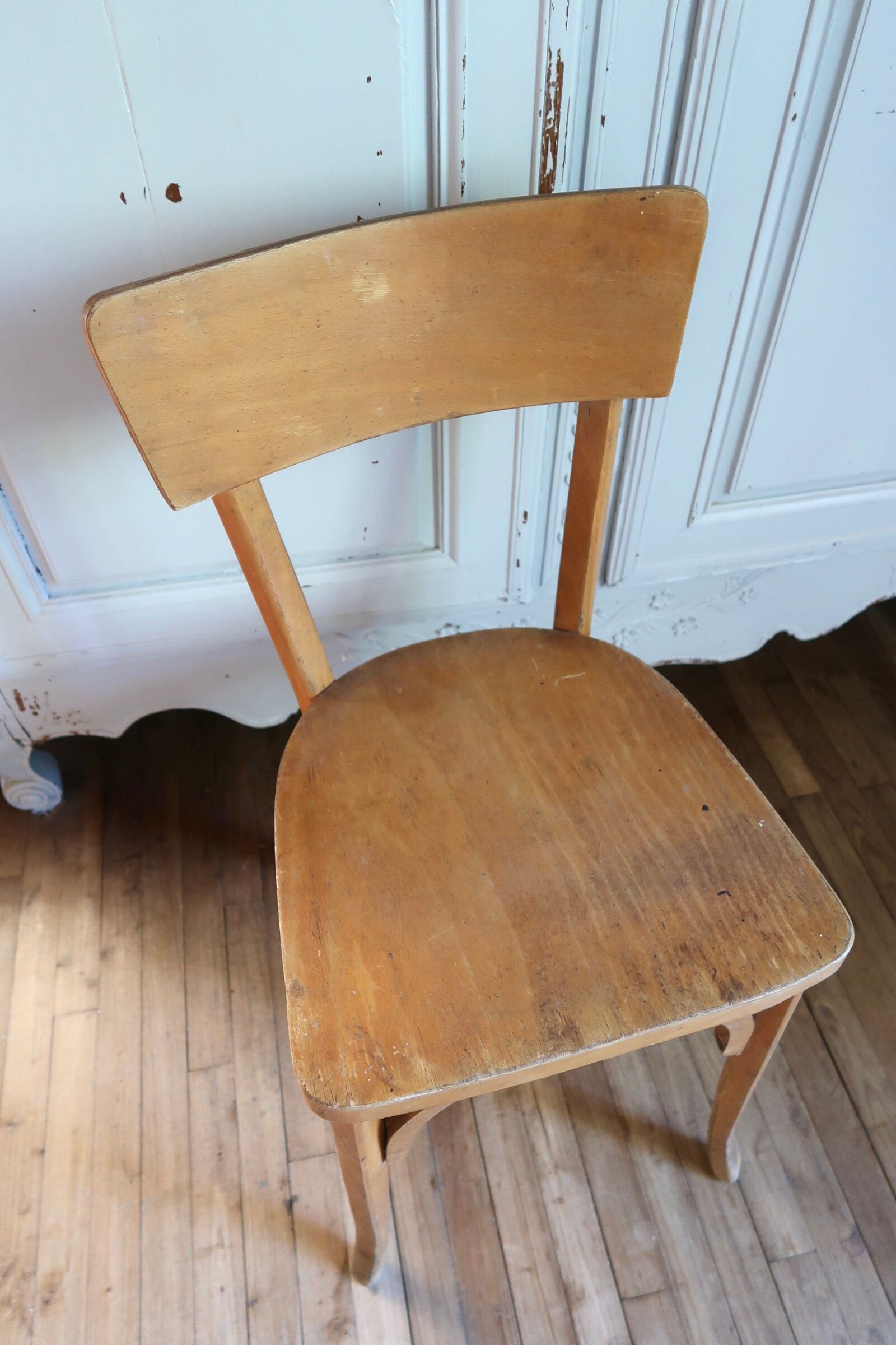 Set of 2 wooden bistro chairs