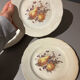 Set of 5 antique earthenware plates – vintage fruit & flower design