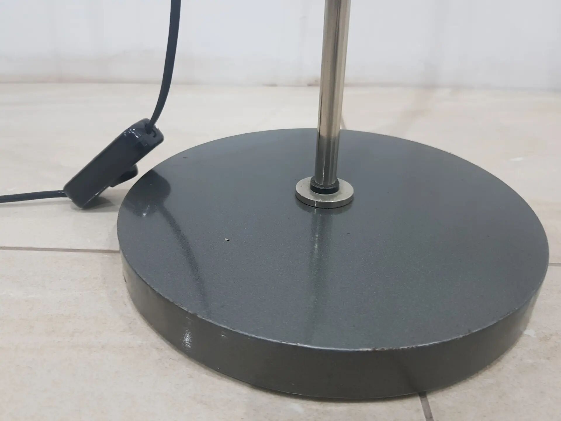 Floor lamp, graphite grey, metal, Germany, 1970s.
