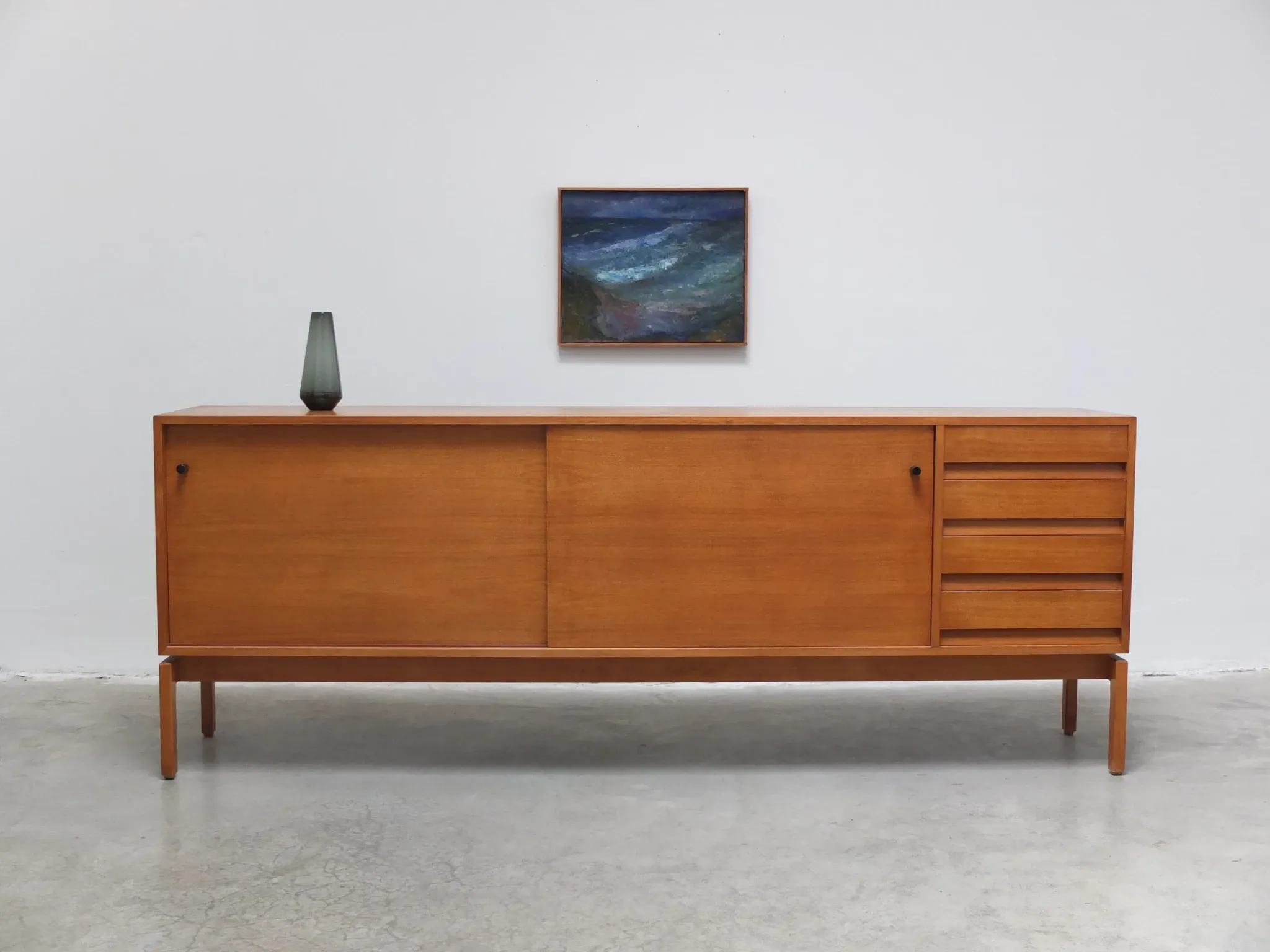 Walnut 'Abstracta' sideboard by Jos De Mey for Van Den Berghe-Pauvers, 1960s
