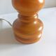 Ancienne lampe vintage en bois tourné années 60/70 abat-jour tissu