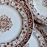6 Jules Vieillard dessert plates in iron earth, "Louis XV" service