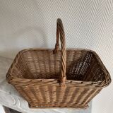 Panier rectangulaire osier ancien