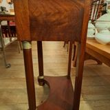 Empire style bedside table in mahogany and bronze