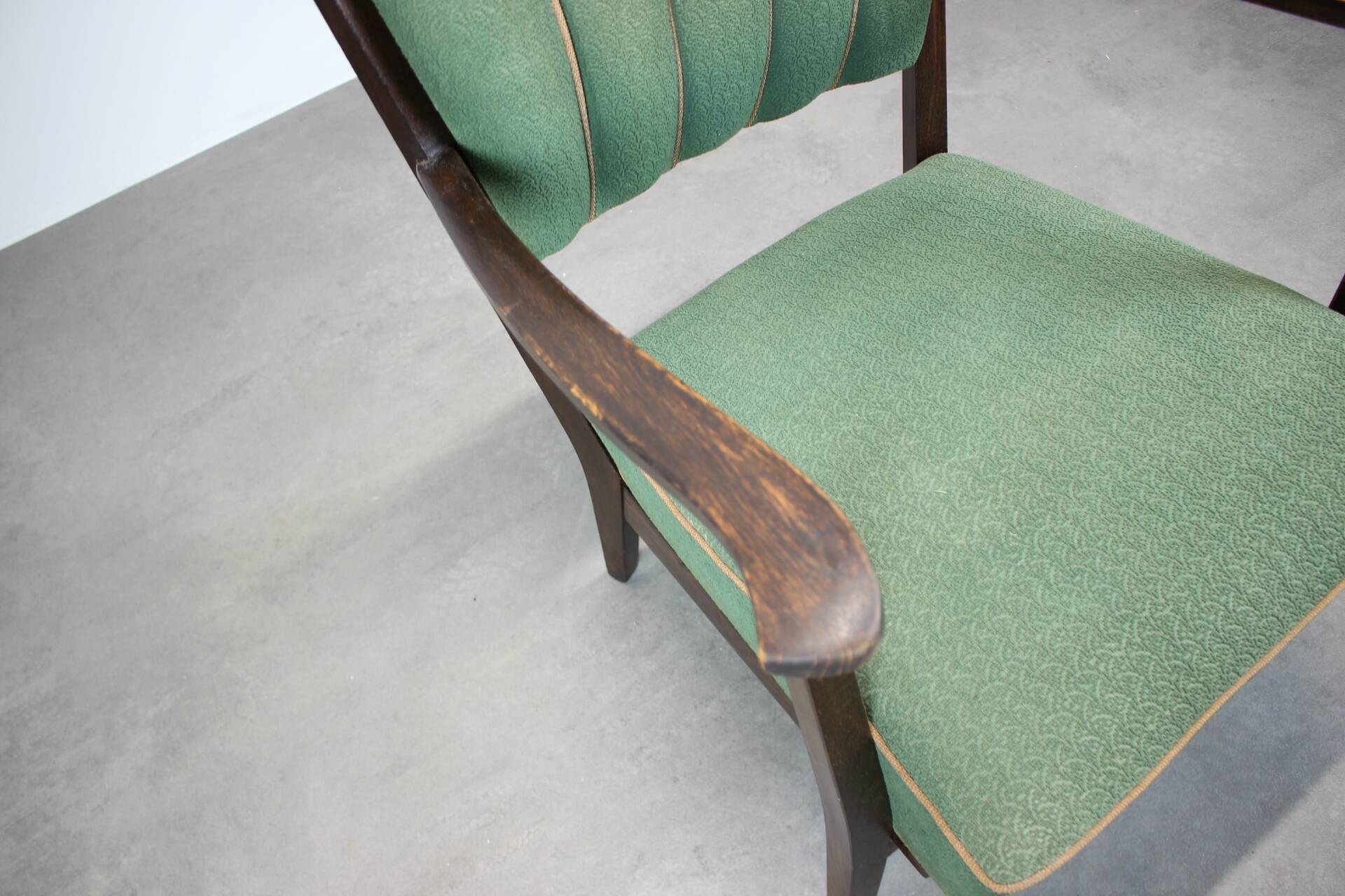 Solid wood armchair from the 1950s, Czechoslovakia