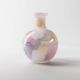 Milky White Murano Glass Vase with Pastel Dots Italian 1980s Vintage Table Decor