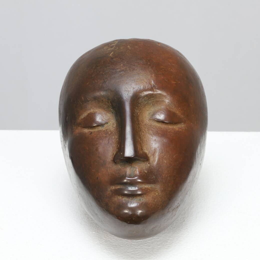 Bronze Sculpture – Abstracted Head, 20th Century