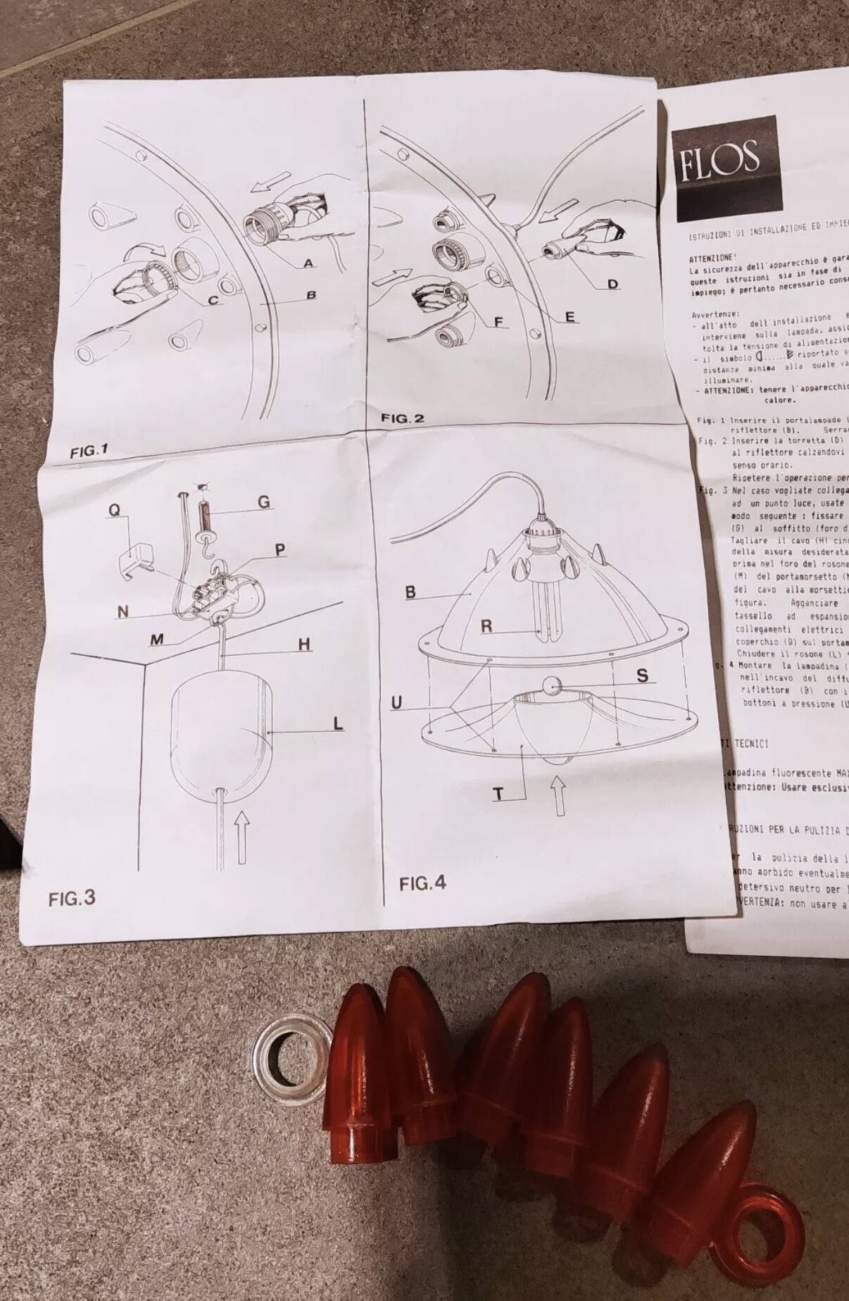 PHILIPPE STARCK LITE LIGHT SUSPENSION FLOS ITALIAN 1991 COMPLETE