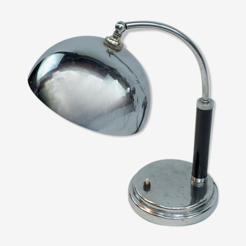 Lampe Moderniste spherique Nickelée et Chrome 1930