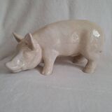 Statue. Cracked ceramic pig.