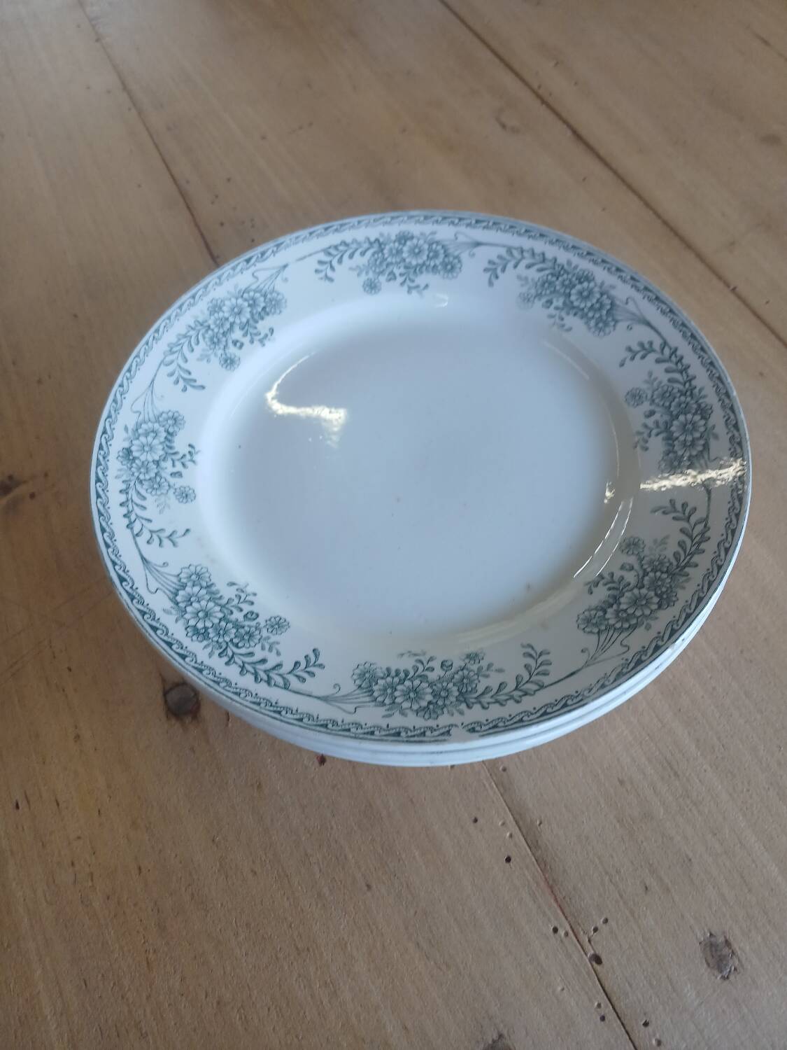 4 old flat plates Terre de fer