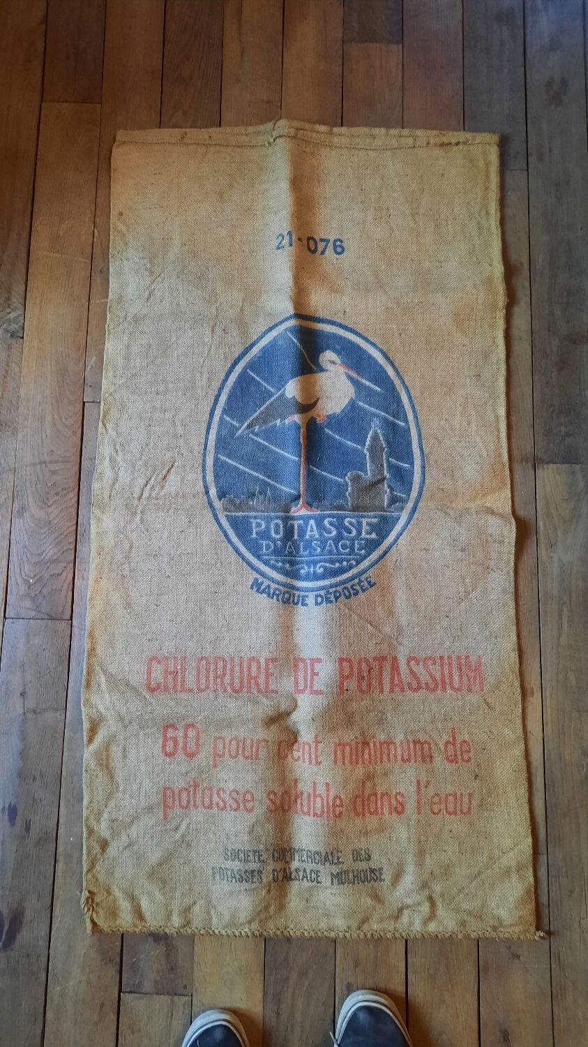 Set of 5 bags in burlap potash from Alsace