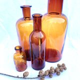 Amber apothecary bottles