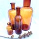 Amber apothecary bottles