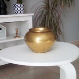 Gold solid brass art deco pot cover