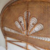 Peacock rattan headboard bed